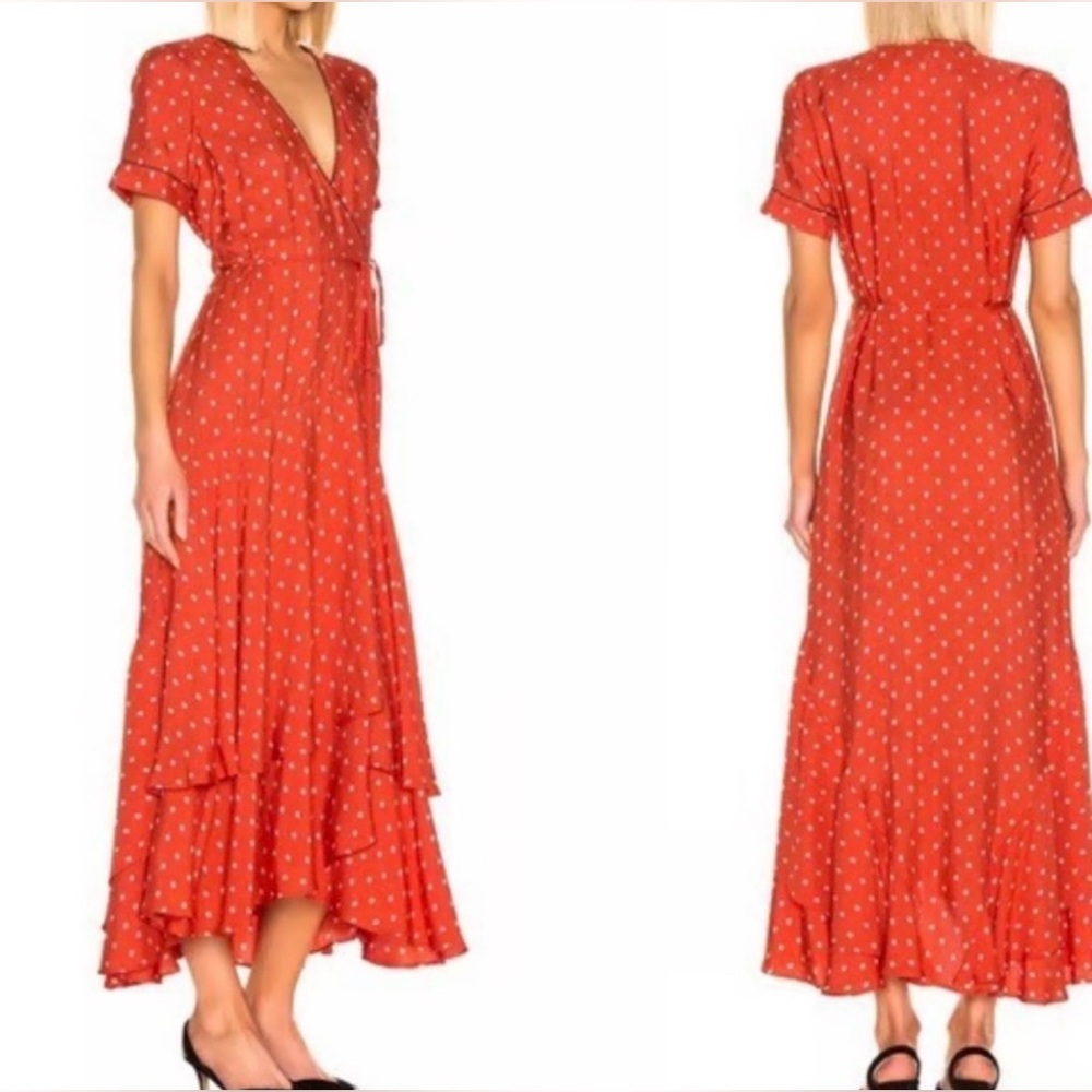 Alexis Elegant Red Wrap Dress